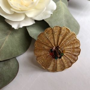 Fun gold and bead ring